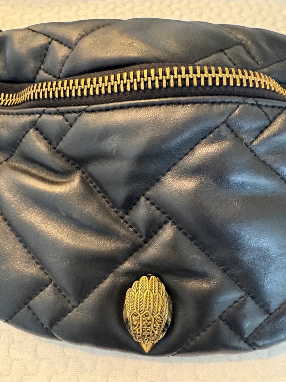 Kurt Geiger Black Quilted Lambskin Crossbody Belt Bag- gold hardware - Picture 3 of 7